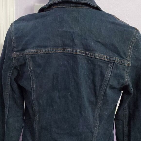 Old Navy Dark Wash Boxy Trendy Essential Jean Jacket Shacket - Picture 6 of 10
